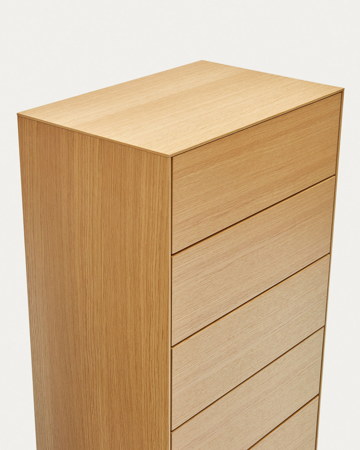 Vedrana Kommode 5 Schubladen aus Eichenfurnier und Stahlbeine in Schwarz 60 x 114 cm - ZEN ZONE Furniture