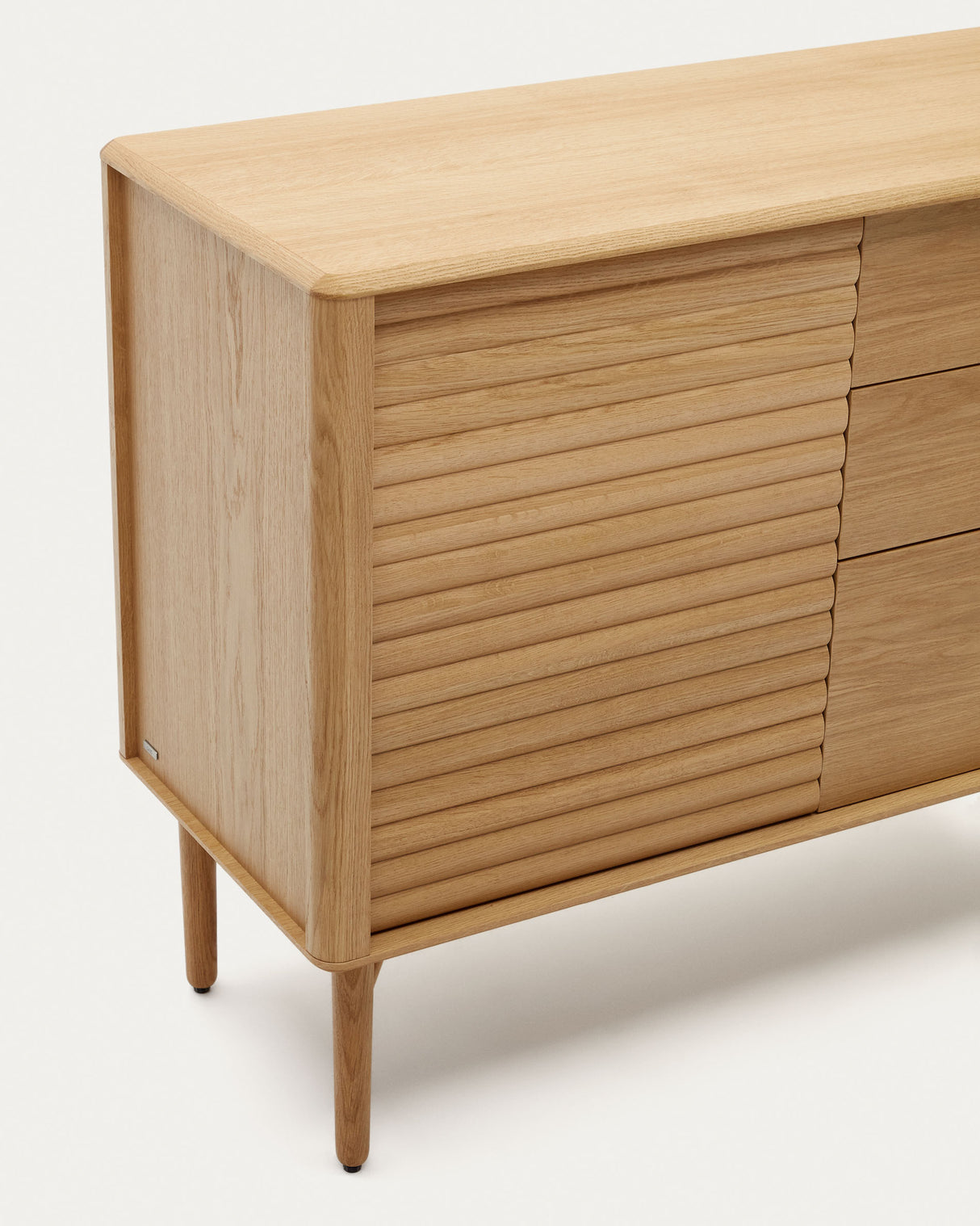 Lenon Sideboard 1 Türe und 3 Schubladen aus Eichenholz und Eichenfurnier 105 x 84 cm FSC M - ZEN ZONE Furniture