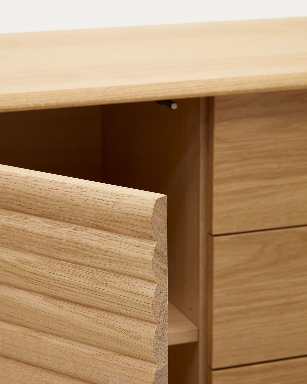 Lenon Sideboard 1 Türe und 3 Schubladen aus Eichenholz und Eichenfurnier 105 x 84 cm FSC M - ZEN ZONE Furniture