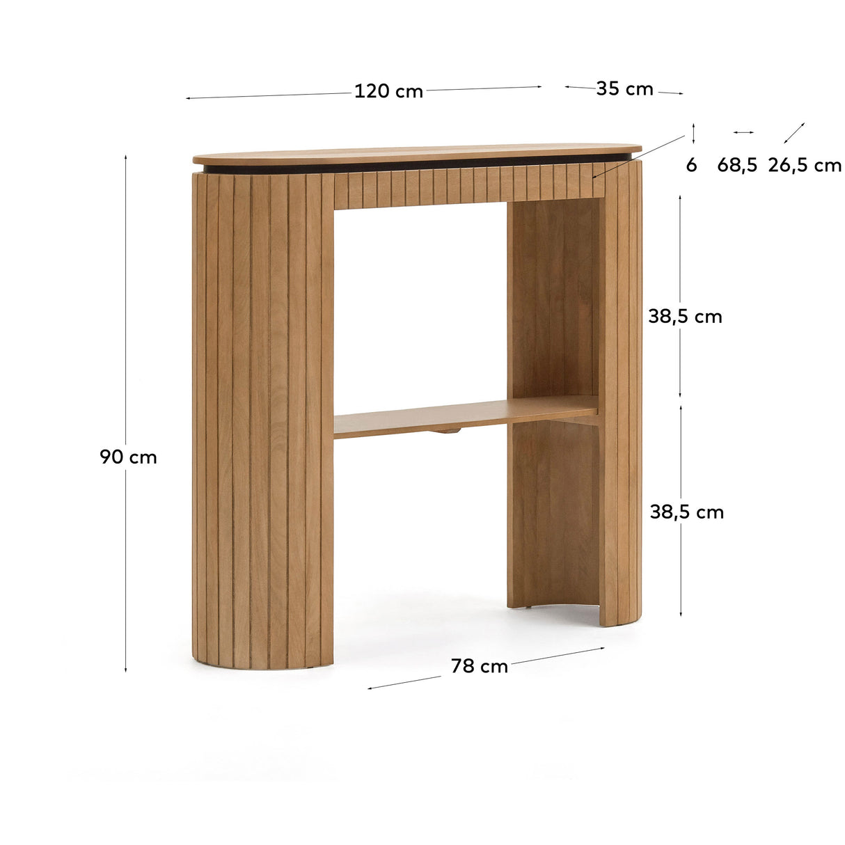 Licia Konsolentisch 1 Schublade aus massivem Mangoholz 120 x 90 cm - ZEN ZONE Furniture
