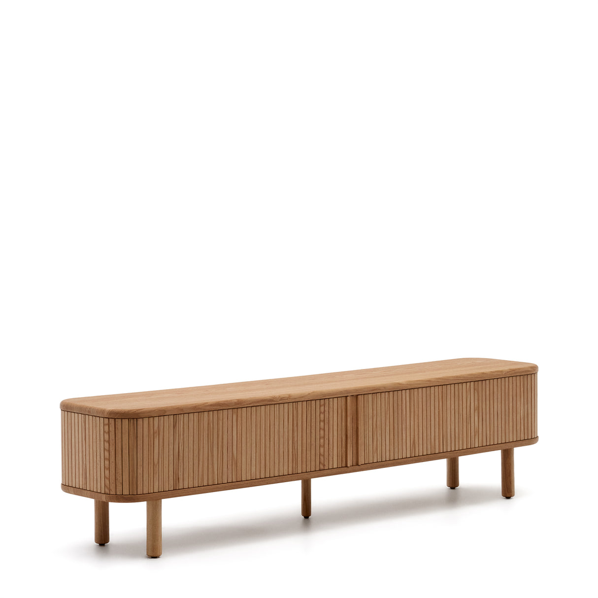 Mailen TV-Möbel 2 Türen in Eschenfurnier und natürlichem Finish 200 x 50 cm - ZEN ZONE Furniture