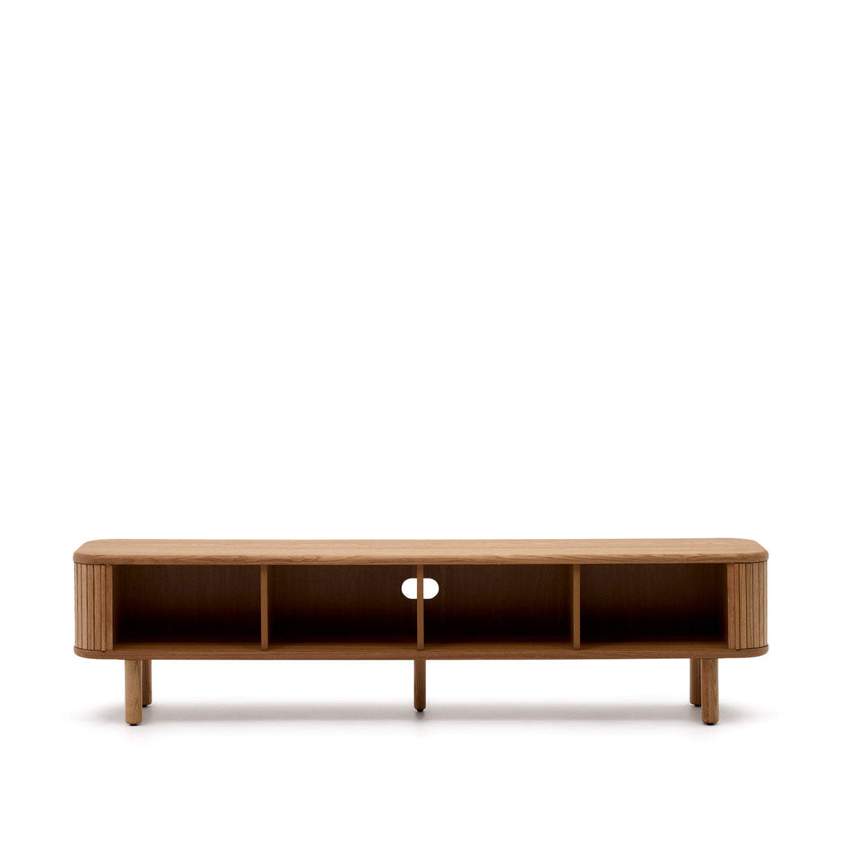 Mailen TV-Möbel 2 Türen in Eschenfurnier und natürlichem Finish 200 x 50 cm - ZEN ZONE Furniture