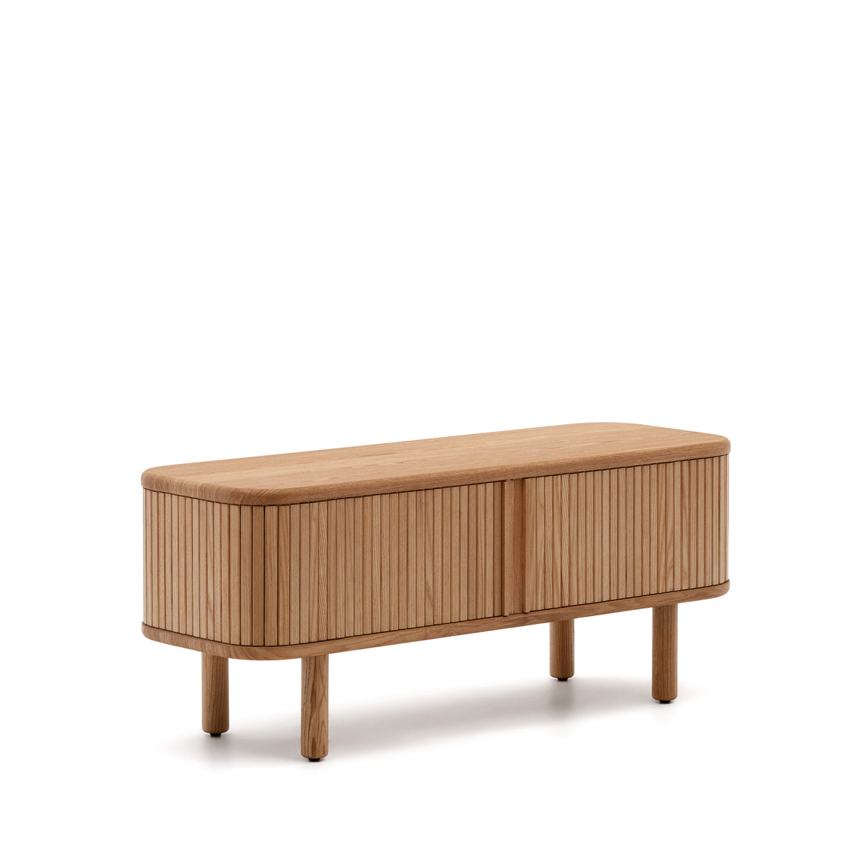 TV-Möbel Mailen 2 Türen in Eschenfurnier mit natürlichem Finish 120 x 50 cm - ZEN ZONE Furniture