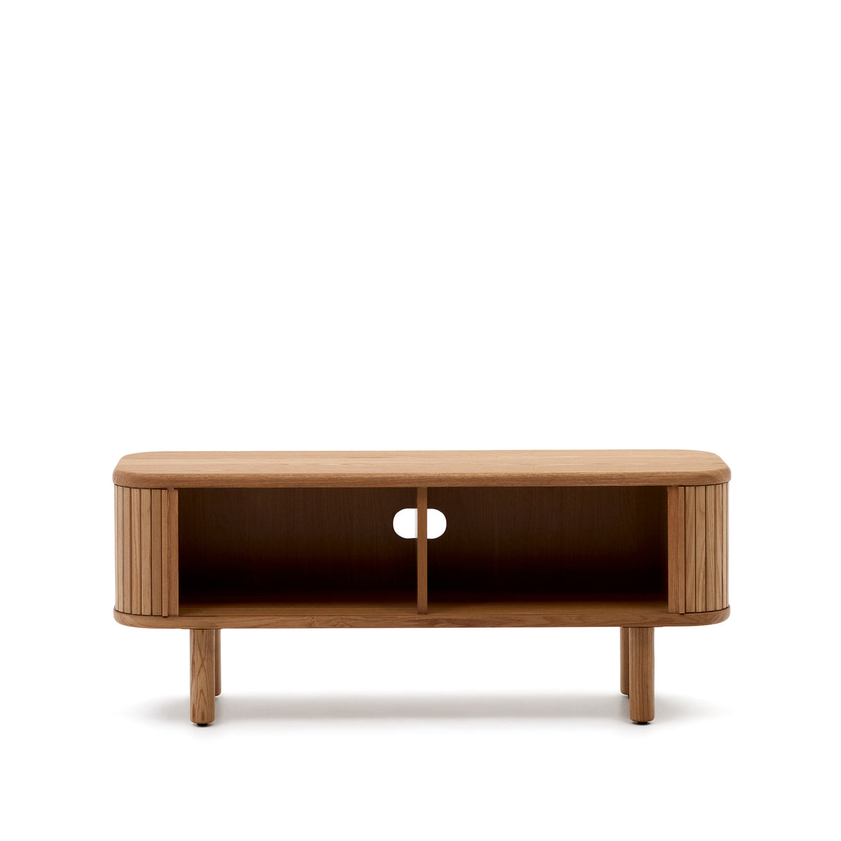 TV-Möbel Mailen 2 Türen in Eschenfurnier mit natürlichem Finish 120 x 50 cm - ZEN ZONE Furniture