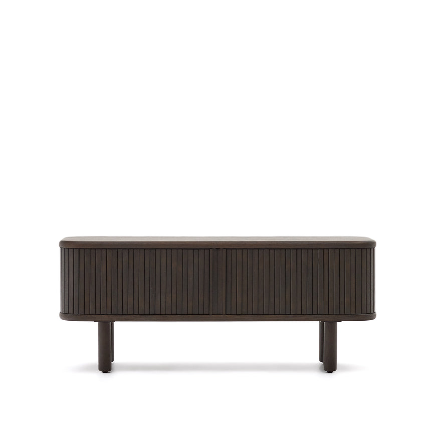 TV-Möbel Mailen 2 Türen in Eschenfurnier mit dunklem Finish 120 x 50 cm - ZEN ZONE Furniture