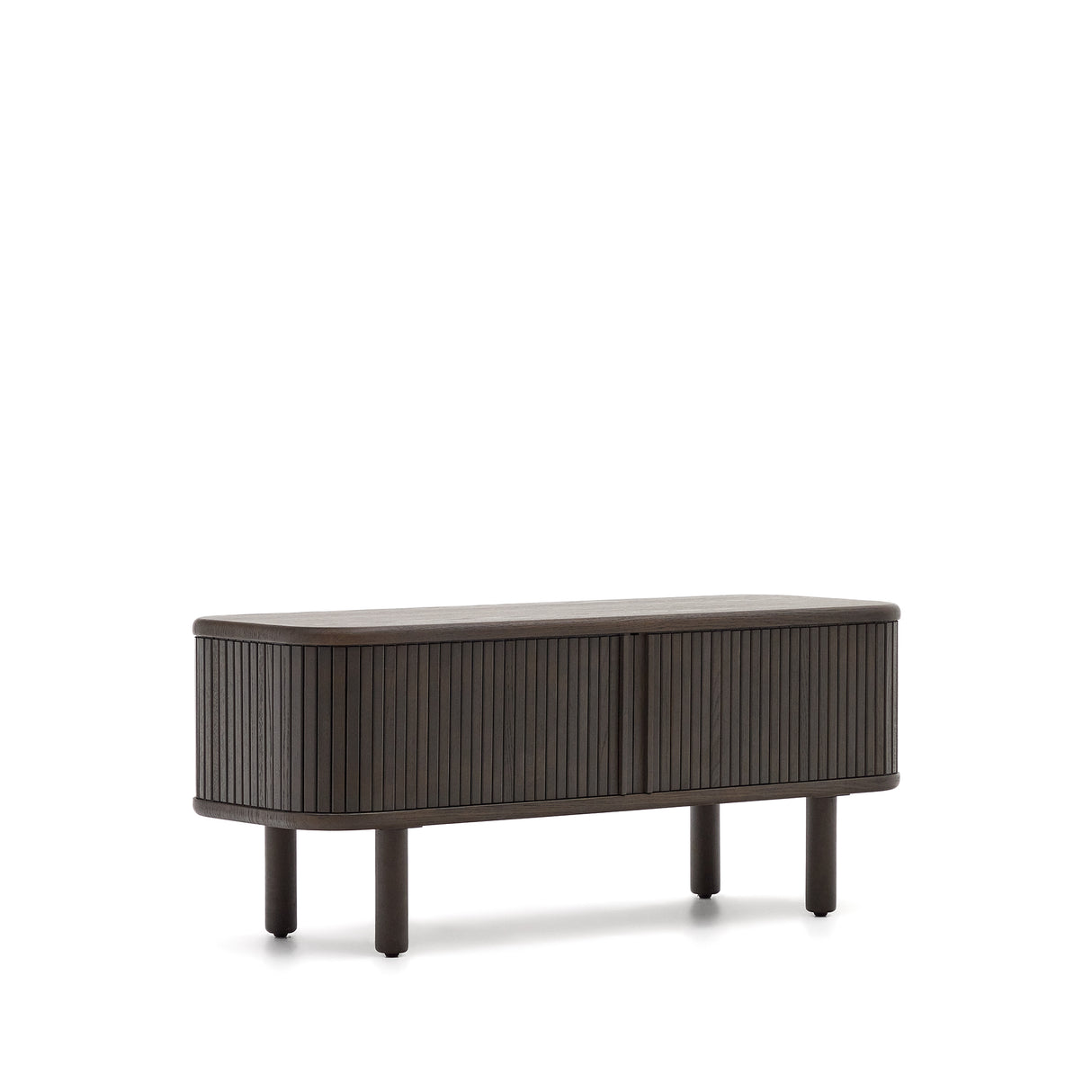 TV-Möbel Mailen 2 Türen in Eschenfurnier mit dunklem Finish 120 x 50 cm - ZEN ZONE Furniture