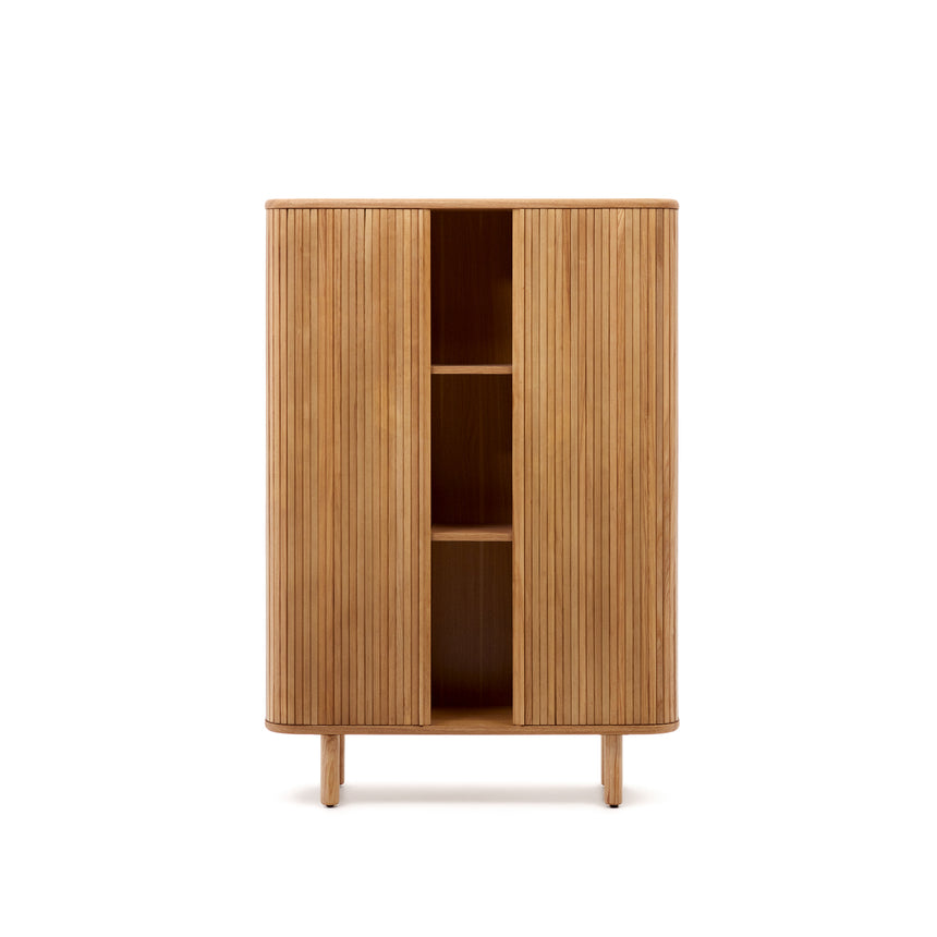 Mailen Highboard 2 Türen mit Eschenfurnier und natürlichem Finish 110 x 160 cm - ZEN ZONE Furniture