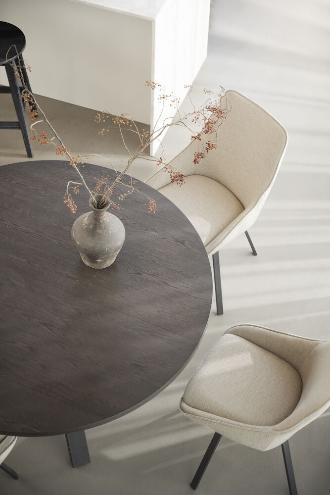 MADDOCK Esstisch Braun/Schwarz 135x135x75cm - ZEN ZONE