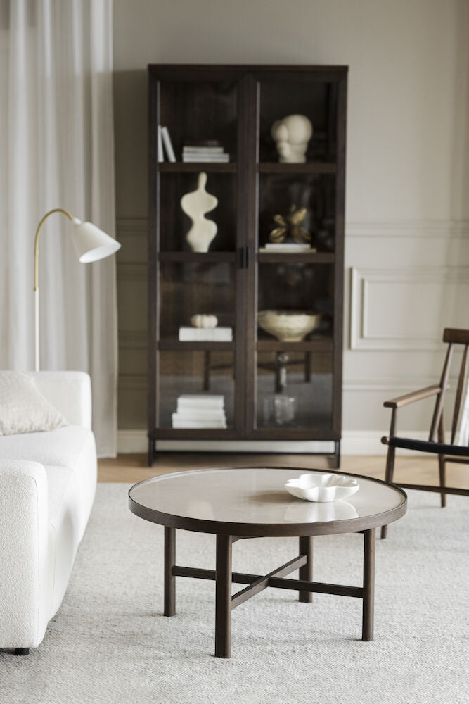 MARSDEN Couchtisch Rund Beige/braun 90x90x45cm - ZEN ZONE Furniture