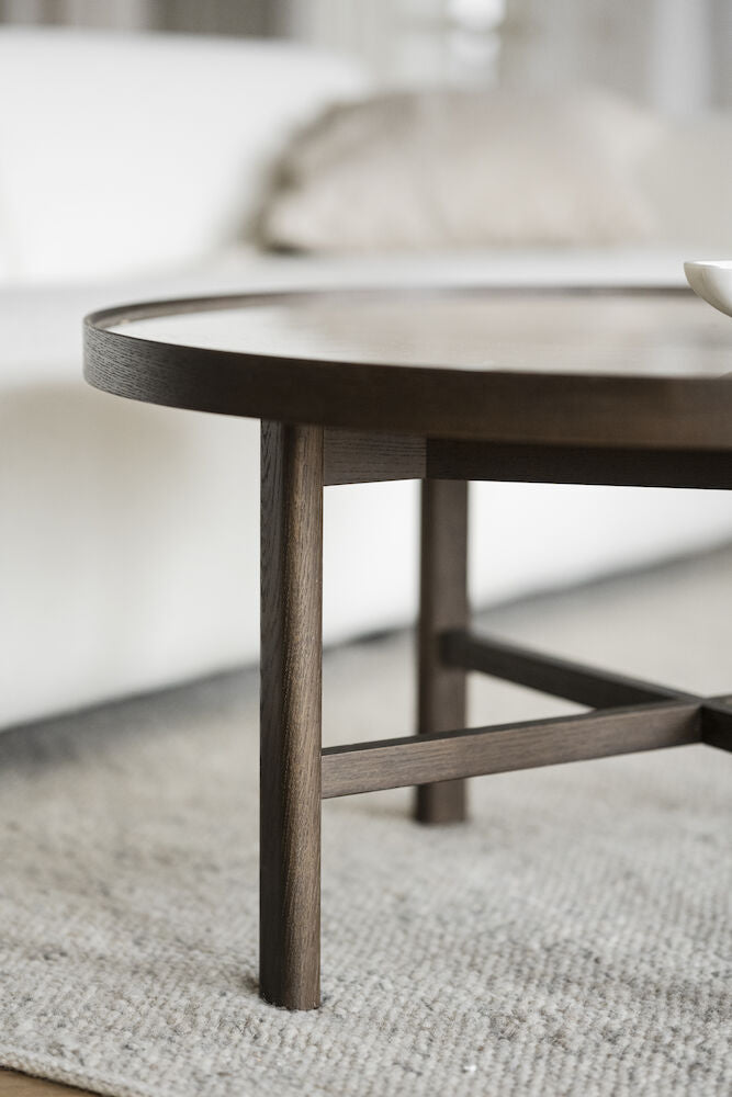 MARSDEN Couchtisch Rund Beige/braun 90x90x45cm - ZEN ZONE Furniture