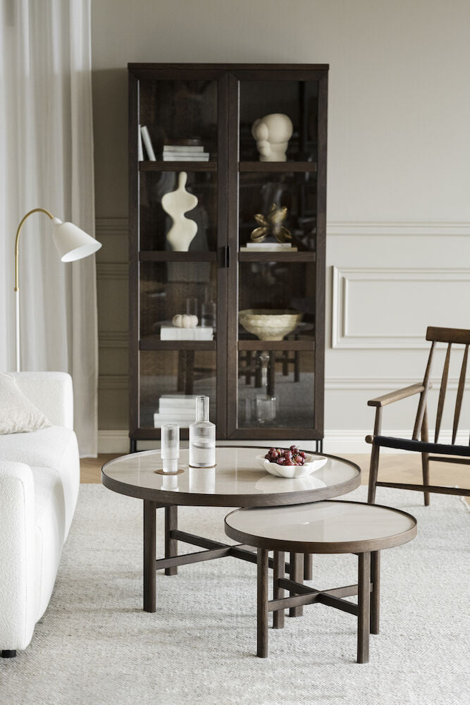 MARSDEN Couchtisch Rund Beige/braun 90x90x45cm - ZEN ZONE Furniture