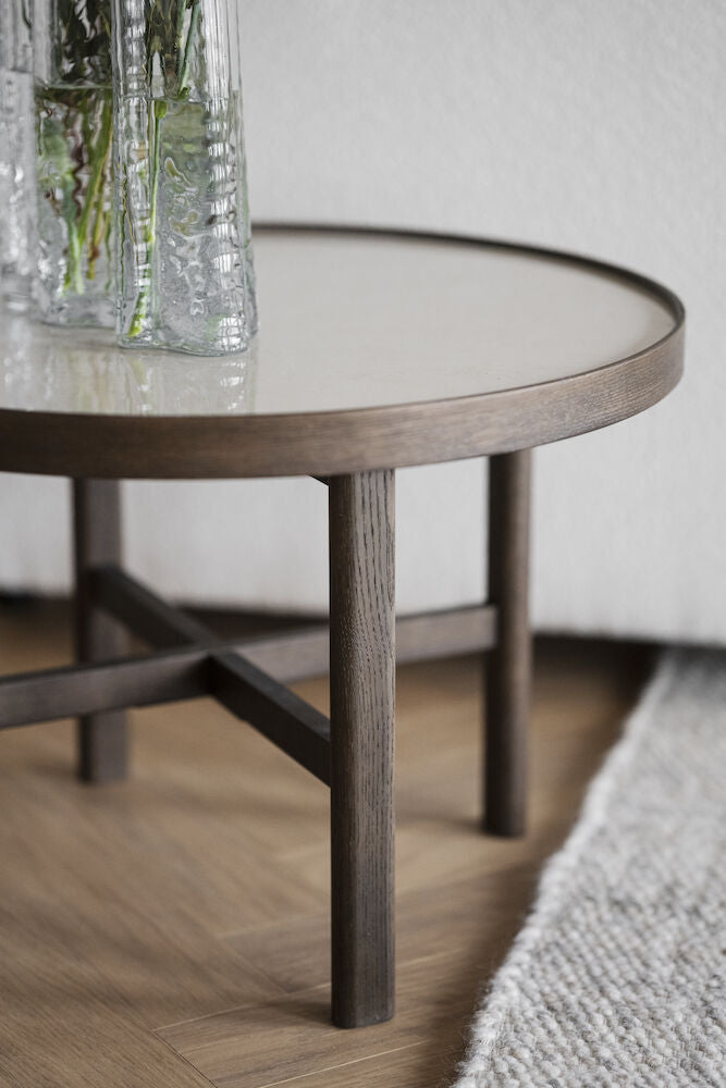 MARSDEN Couchtisch Rund Beige/braun 60x60x40cm - ZEN ZONE Furniture