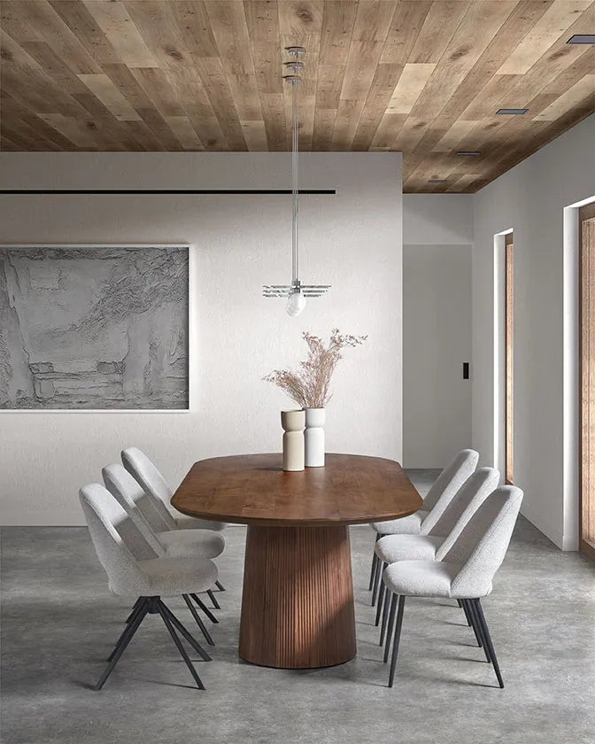 Essstuhl drehbar in Naturfarben mit anthrazitfarbenen Metallbeinen OMIS - ZEN ZONE Furniture