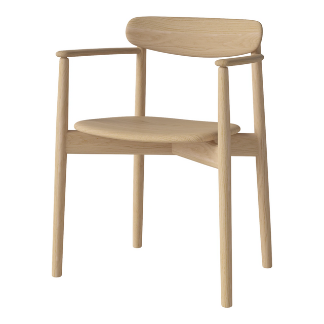 Merge Esszimmerstuhl mit Armlehne aus Eiche weiß pigmentiert geölt - ZEN ZONE Furniture