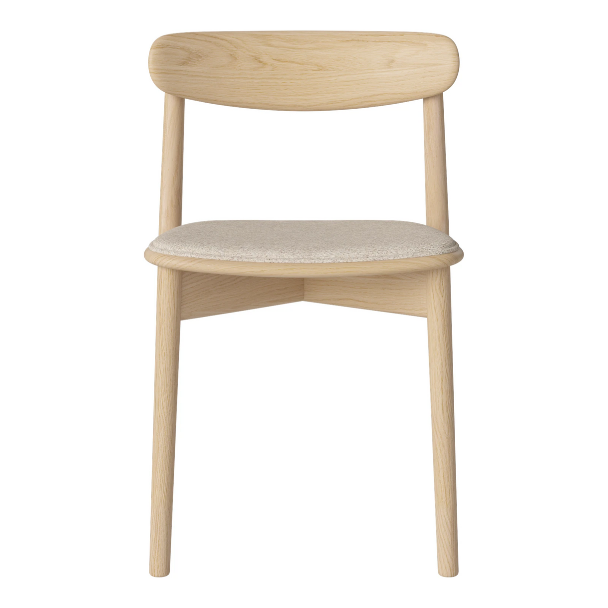 Merge Esszimmerstuhl aus Eiche weiß pigmentiert geölt, gepolstert, Monza - Bouclé und Textur, Beige - ZEN ZONE Furniture