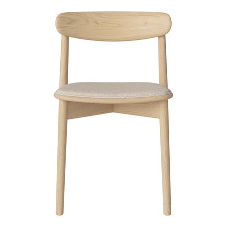 Merge Esszimmerstuhl aus Eiche weiß pigmentiert geölt, gepolstert, Monza - Bouclé und Textur, Beige - ZEN ZONE Furniture