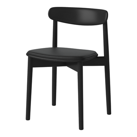 Merge Esszimmerstuhl aus schwarz lackierter Eiche gepolstert, Sydney by Spoor - Leder, Black - ZEN ZONE Furniture