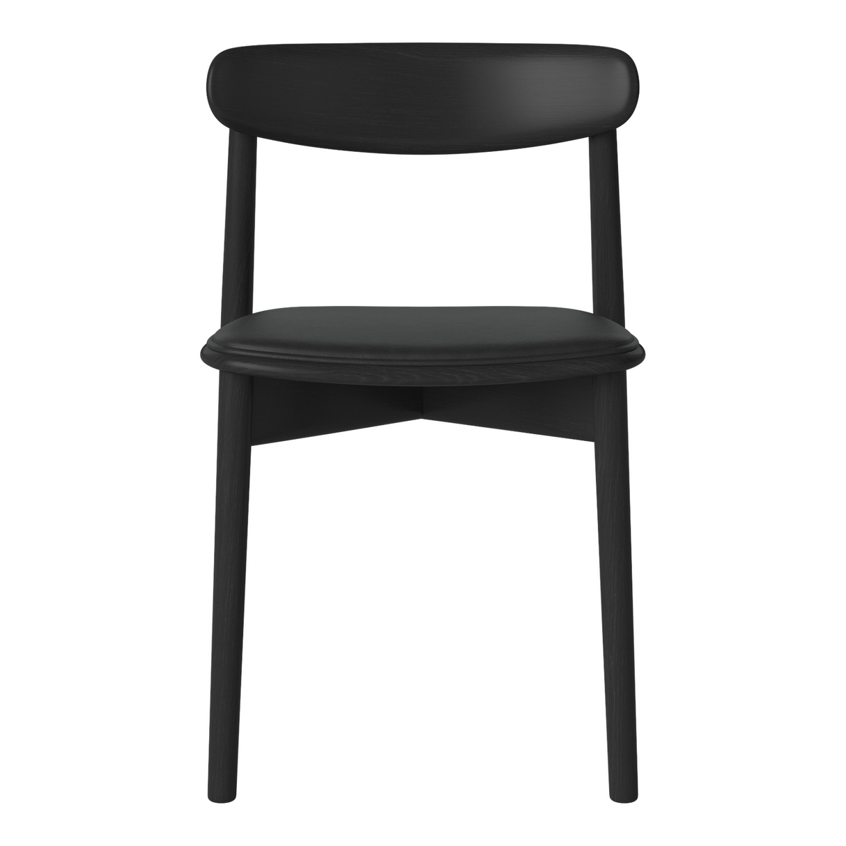 Merge Esszimmerstuhl aus schwarz lackierter Eiche gepolstert, Sydney by Spoor - Leder, Black - ZEN ZONE Furniture