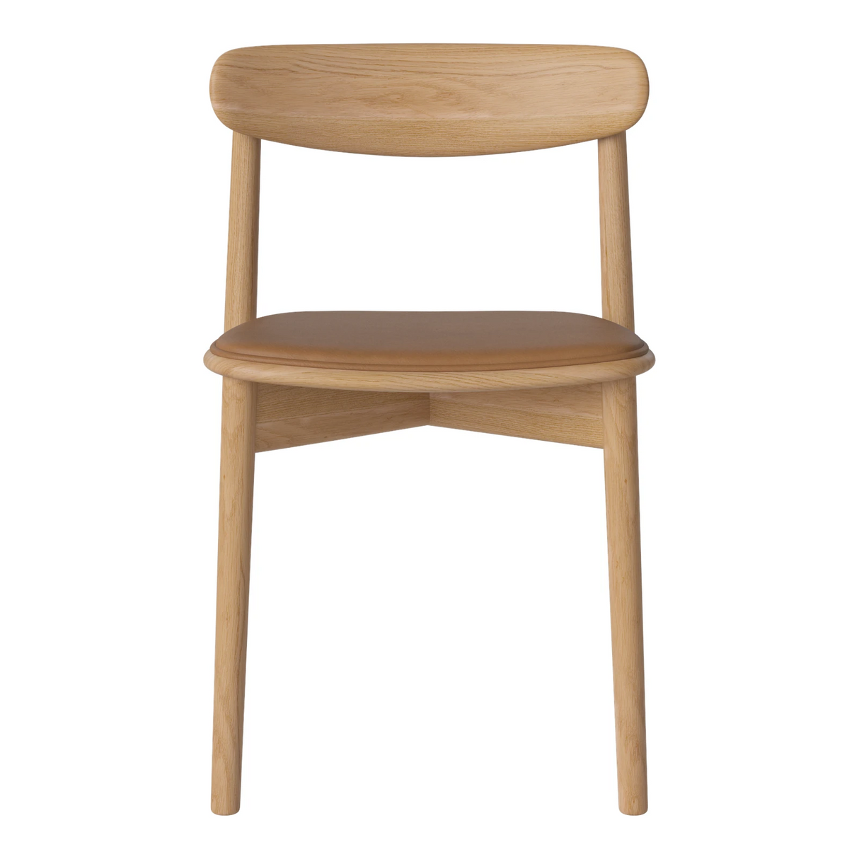 Merge Esszimmerstuhl gepolstert aus geölter Eiche, Sydney by Spoor - Leder, Cognac - ZEN ZONE Furniture