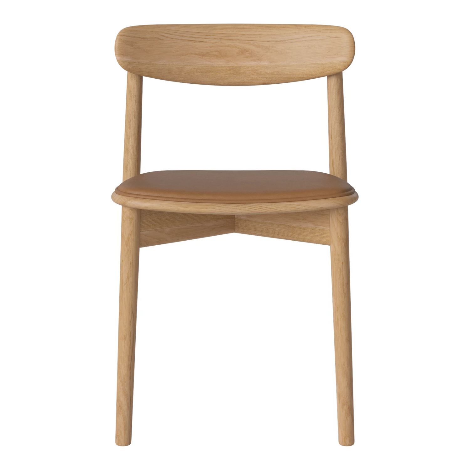 Merge Esszimmerstuhl gepolstert aus geölter Eiche, Sydney by Spoor - Leder, Cognac - ZEN ZONE Furniture