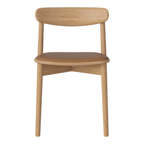 Merge Esszimmerstuhl gepolstert aus geölter Eiche, Sydney by Spoor - Leder, Cognac - ZEN ZONE Furniture