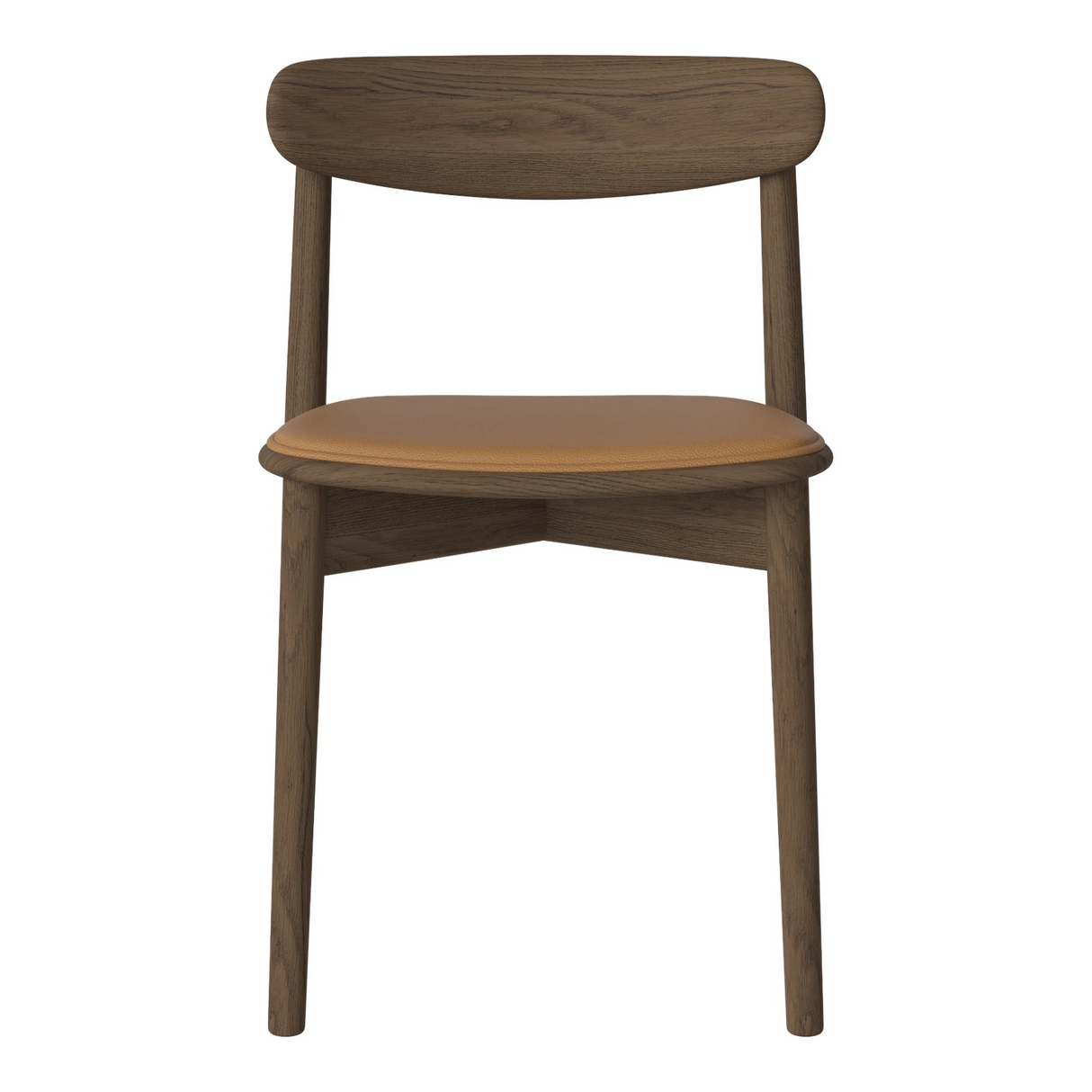 Merge Esszimmerstuhl aus dunkel geölter Eiche gepolstert, Sydney by Spoor - Leder, Light Cognac - ZEN ZONE Furniture