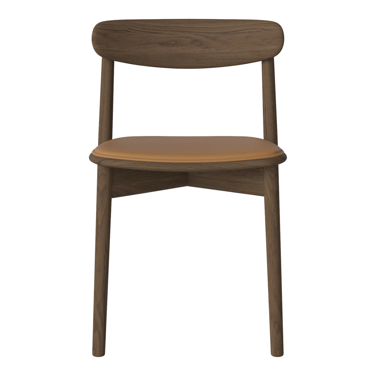 Merge Esszimmerstuhl aus dunkel geölter Eiche gepolstert, Sydney by Spoor - Leder, Light Cognac - ZEN ZONE Furniture