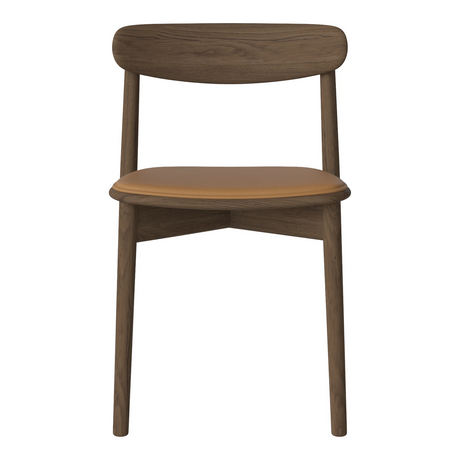 Merge Esszimmerstuhl aus dunkel geölter Eiche gepolstert, Sydney by Spoor - Leder, Light Cognac - ZEN ZONE Furniture