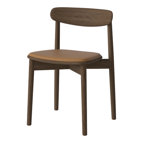 Merge Esszimmerstuhl aus dunkel geölter Eiche gepolstert, Sydney by Spoor - Leder, Light Cognac - ZEN ZONE Furniture