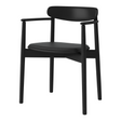 Merge Gepolsterter Esstischstuhl mit Armlehne aus Eiche schwarz lackiert, Sydney by Spoor - Leder, Black - ZEN ZONE Furniture