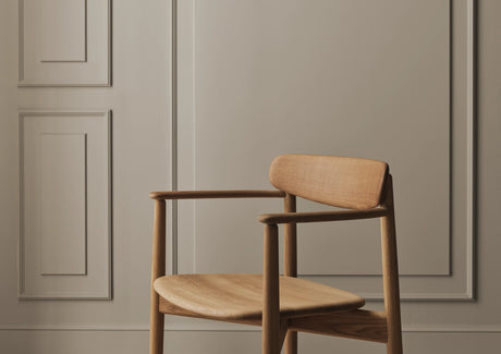 Merge Gepolsterter Esstischstuhl mit Armlehne aus geölter Eiche, Sydney by Spoor - Leder, Light Cognac - ZEN ZONE Furniture