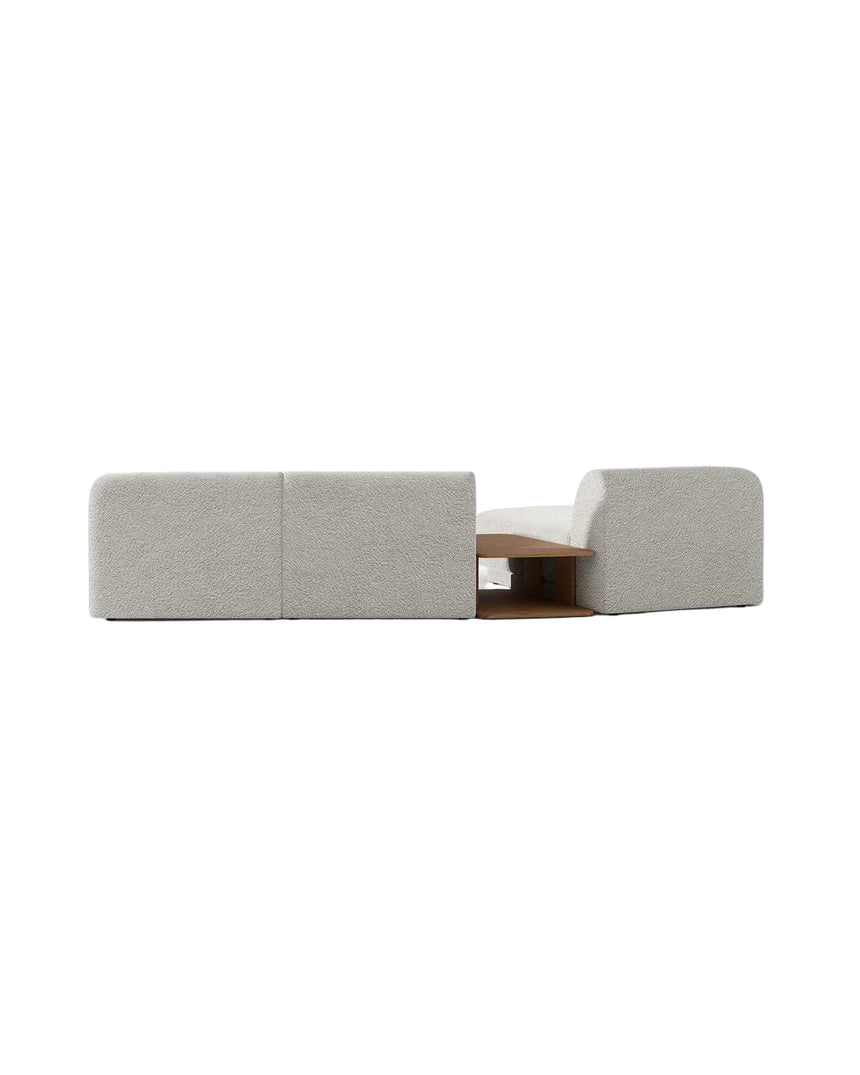 Miley Modulares 3-Sitzer Sofa, Linke Seite, aus Samt, Boucle oder Chenille, 303x178 cm - ZEN ZONE Furniture