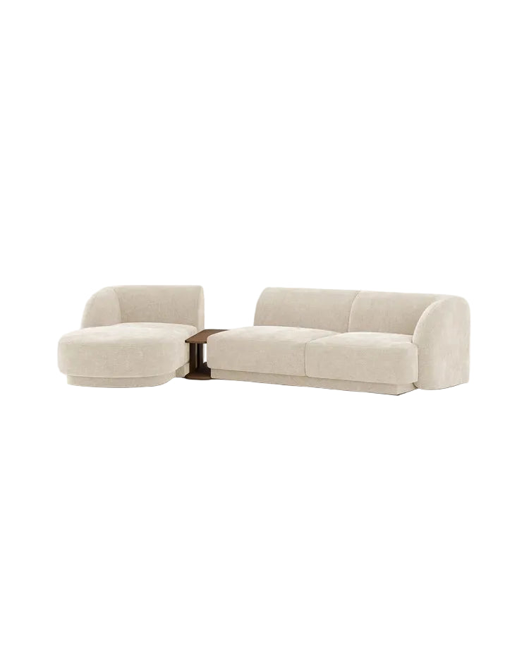 Miley Modulares 3-Sitzer Sofa, Linke Seite, aus Samt, Boucle oder Chenille, 303x178 cm - ZEN ZONE Furniture