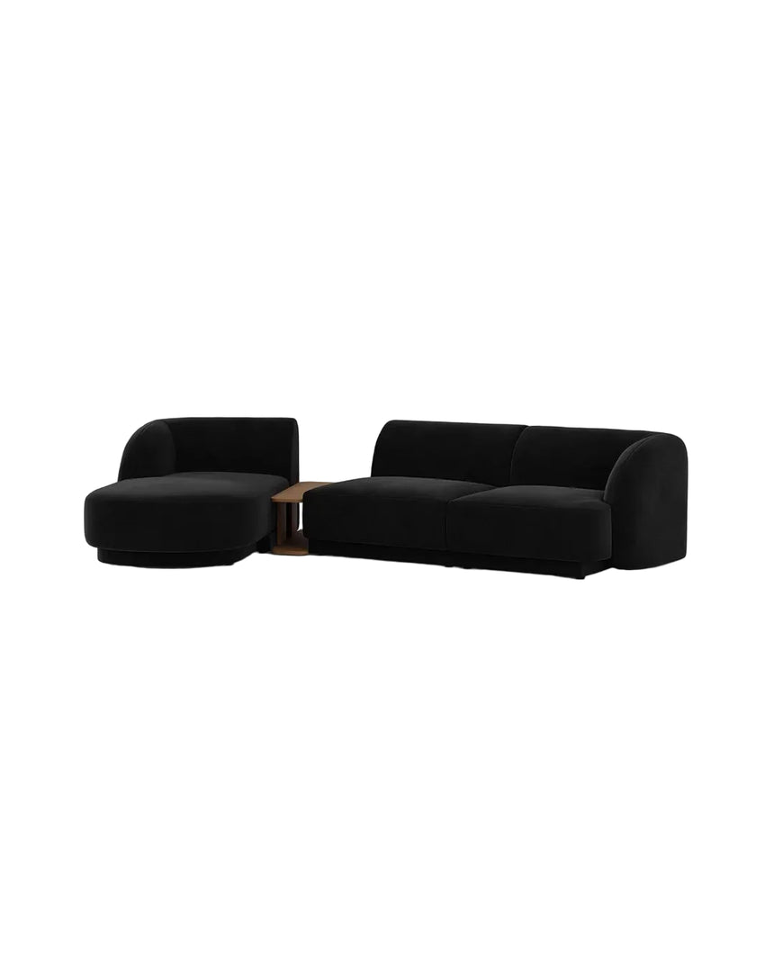 Miley Modulares 3-Sitzer Sofa, Linke Seite, aus Samt, Boucle oder Chenille, 303x178 cm - ZEN ZONE Furniture