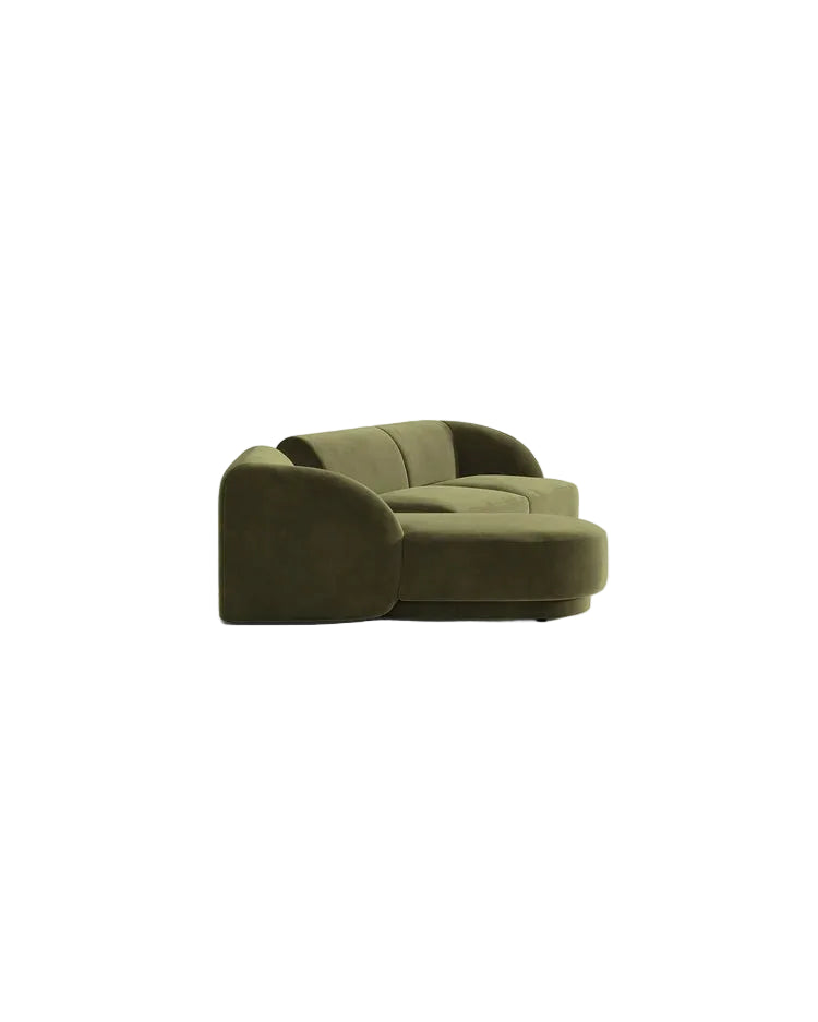Miley Modulares 3-Sitzer Sofa, Linke Seite, aus Samt, Boucle oder Chenille, 303x178 cm - ZEN ZONE Furniture