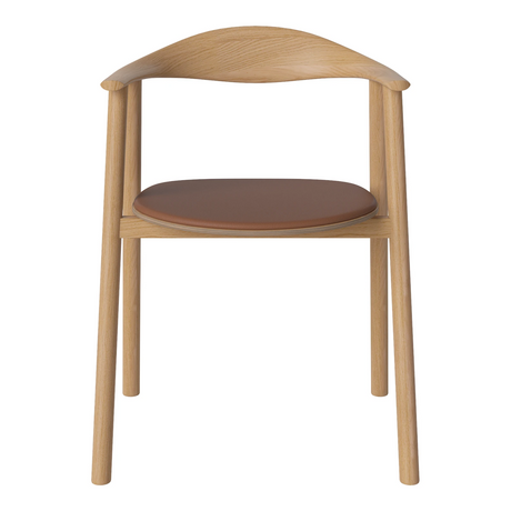 Swing Esstischstuhl aus geölter Eiche – Gepolstert, Leder, Cognac - ZEN ZONE Furniture