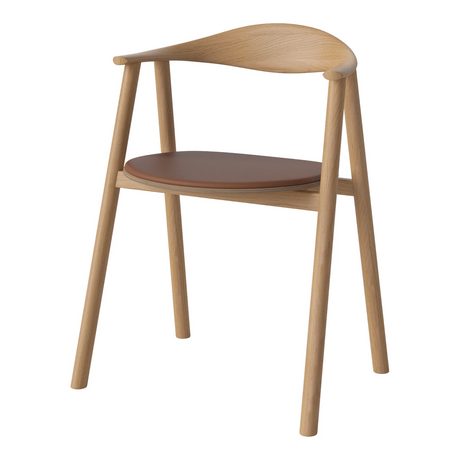 Swing Esstischstuhl aus geölter Eiche – Gepolstert, Leder, Cognac - ZEN ZONE Furniture