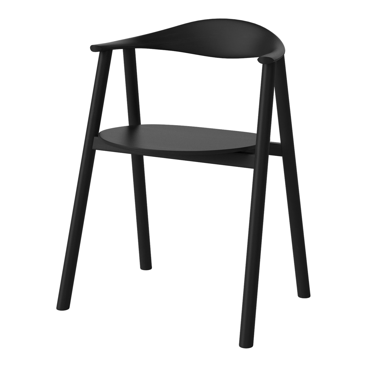 Swing Esstischstuhl aus Eiche schwarz lackiert - ZEN ZONE Furniture