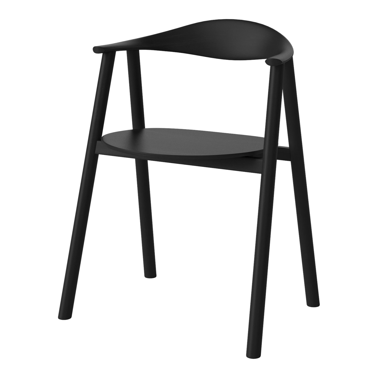 Swing Esstischstuhl aus Eiche schwarz lackiert - ZEN ZONE Furniture