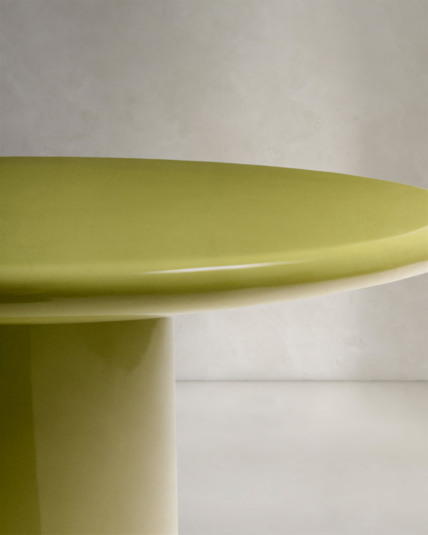 Couchtisch Albanella aus Zement mit glänzend grünem Finish Ø 65 cm - ZEN ZONE Furniture