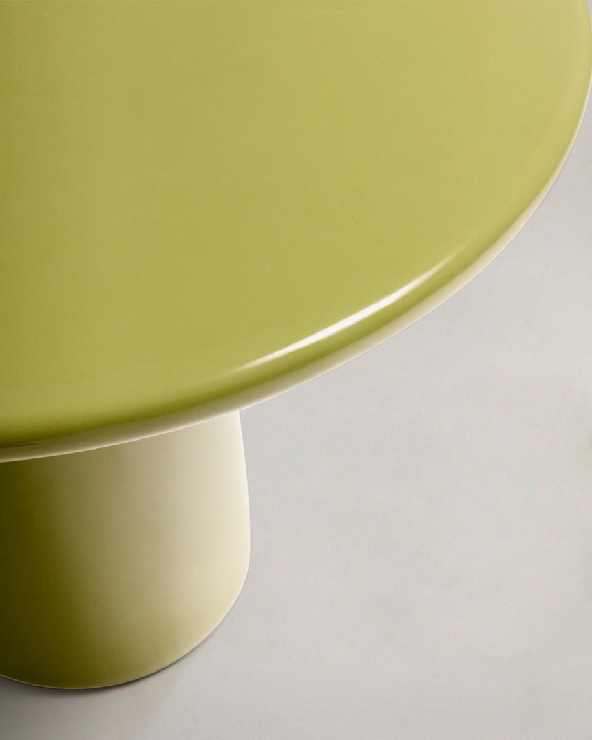 Couchtisch Albanella aus Zement mit glänzend grünem Finish Ø 65 cm - ZEN ZONE Furniture