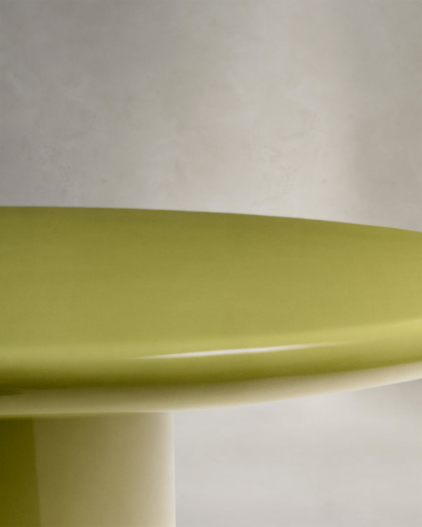 Couchtisch Albanella aus Zement mit glänzend grünem Finish Ø 110 cm - ZEN ZONE Furniture