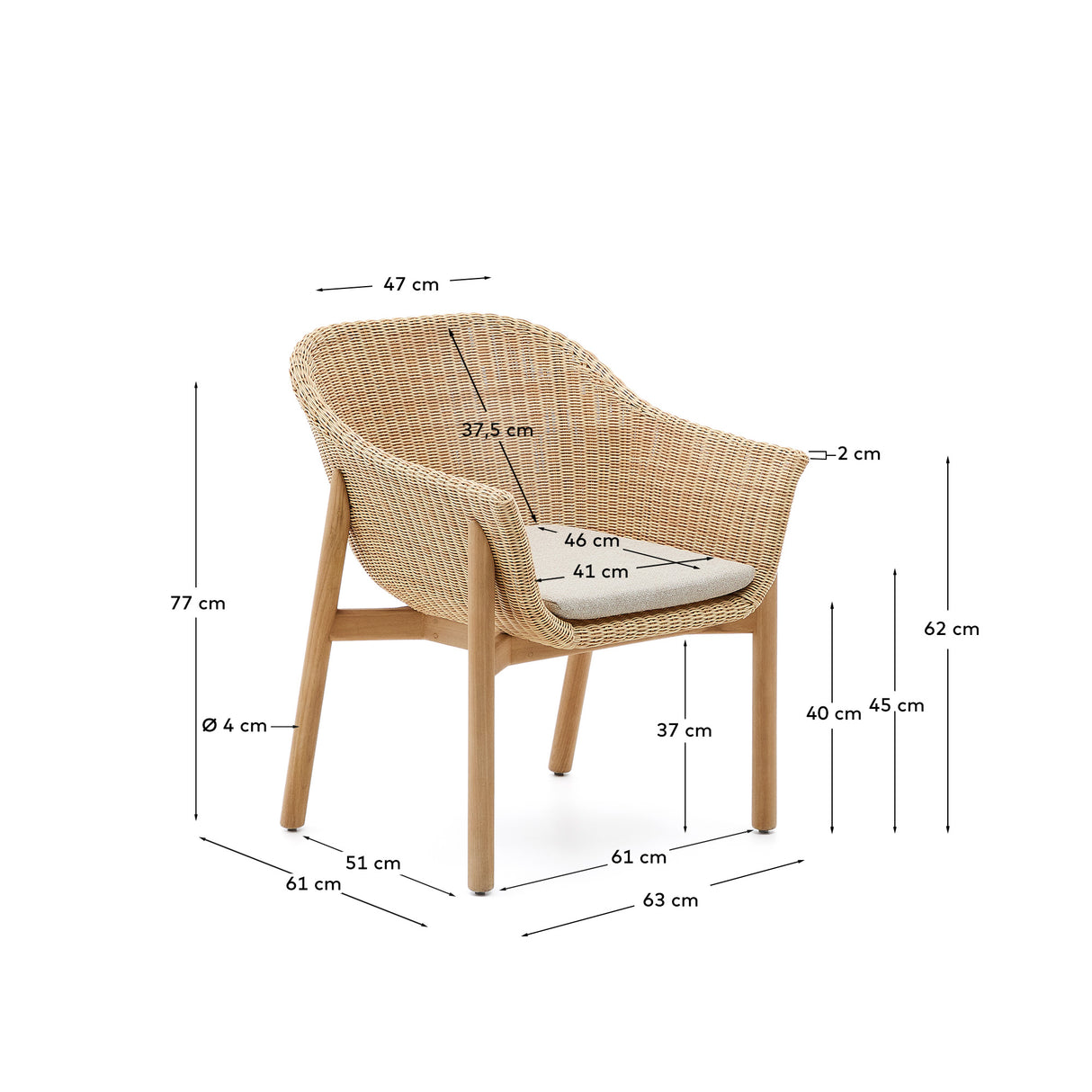 Stuhl Galea aus massivem Teakholz und synthetischem Rattan FSC 100% - ZEN ZONE Furniture