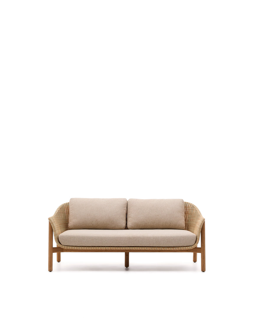 2-Sitzer-Sofa Galea aus massivem Teakholz und synthetischem Rattan 170,5 cm FSC 100% FSC - ZEN ZONE Furniture