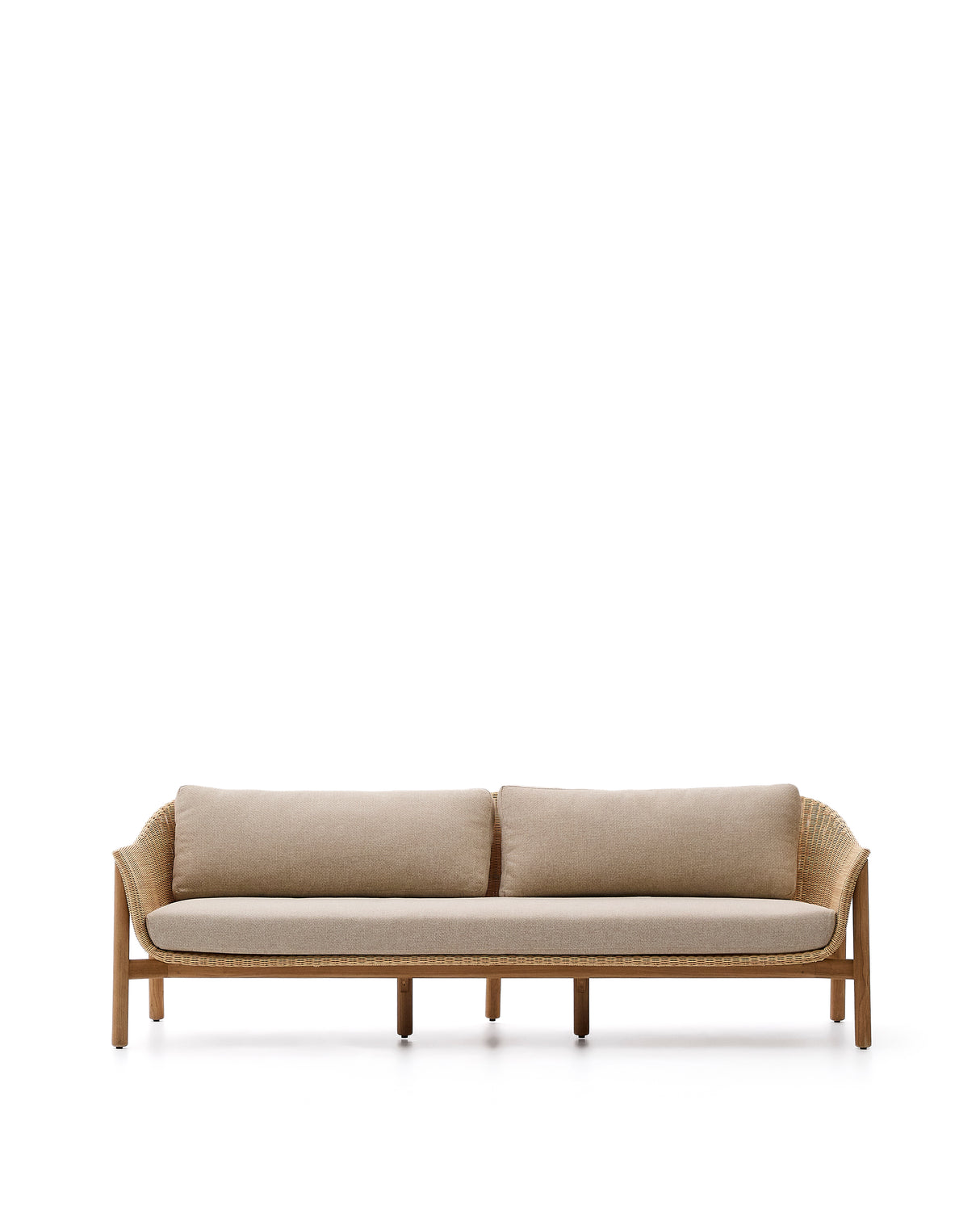 3-Sitzer-Sofa Galea aus massivem Teakholz und synthetischem Rattan 223 cm FSC 100% FSC - ZEN ZONE Furniture