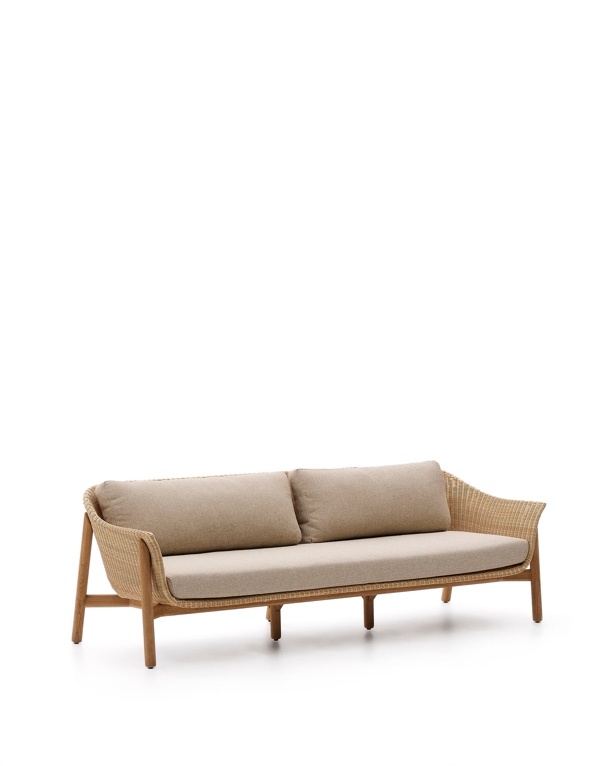 3-Sitzer-Sofa Galea aus massivem Teakholz und synthetischem Rattan 223 cm FSC 100% FSC - ZEN ZONE Furniture