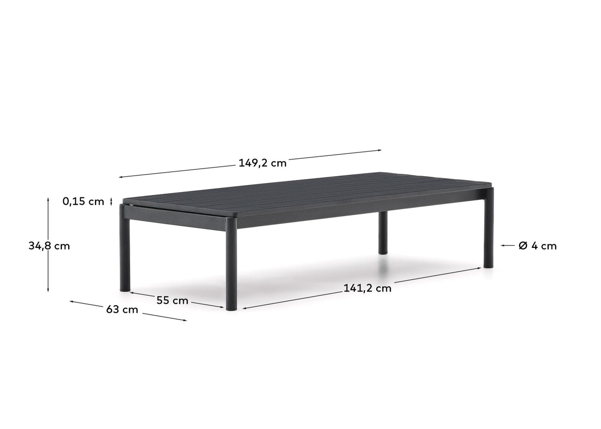 Couchtisch Sorells aus grauem Aluminium 63 x 144,6 cm - ZEN ZONE Furniture