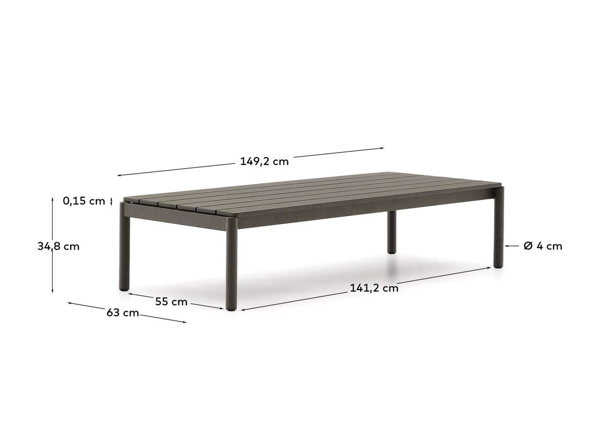 Couchtisch Sorells aus grünem Aluminium 63 x 144,6 cm - ZEN ZONE Furniture