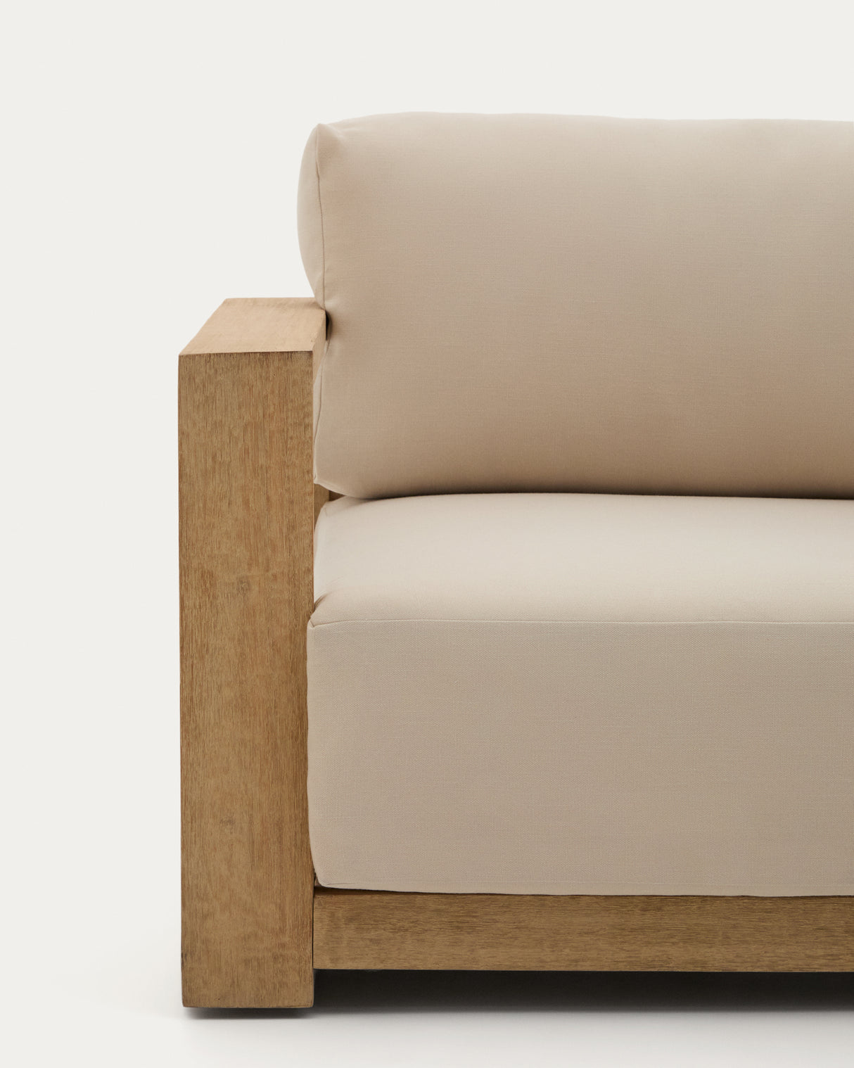 5-Sitzer-Ecksofa Ambra aus massivem Akazienholz mit hellem Finish 248 cm - ZEN ZONE Furniture