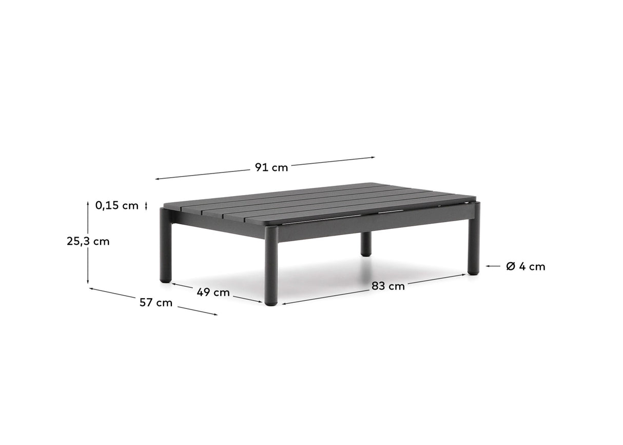 Couchtisch Sorells aus grauem Aluminium 52,4 x 91 cm - ZEN ZONE Furniture